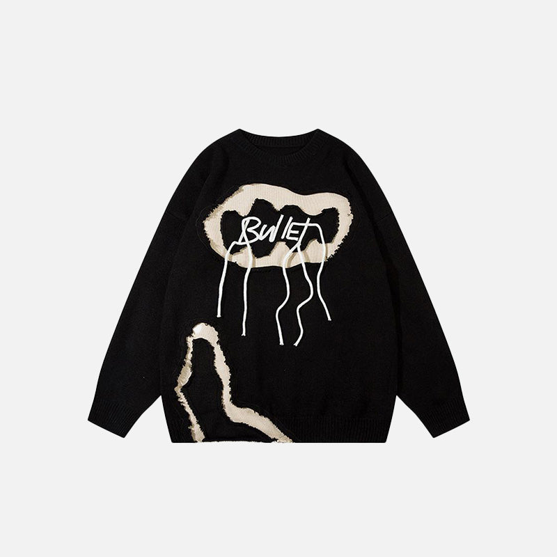 "Bullet" Letter Loose Sweater