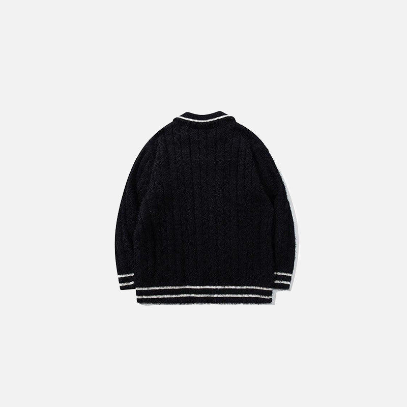 Turn-down collar Soft Vintage Sweater