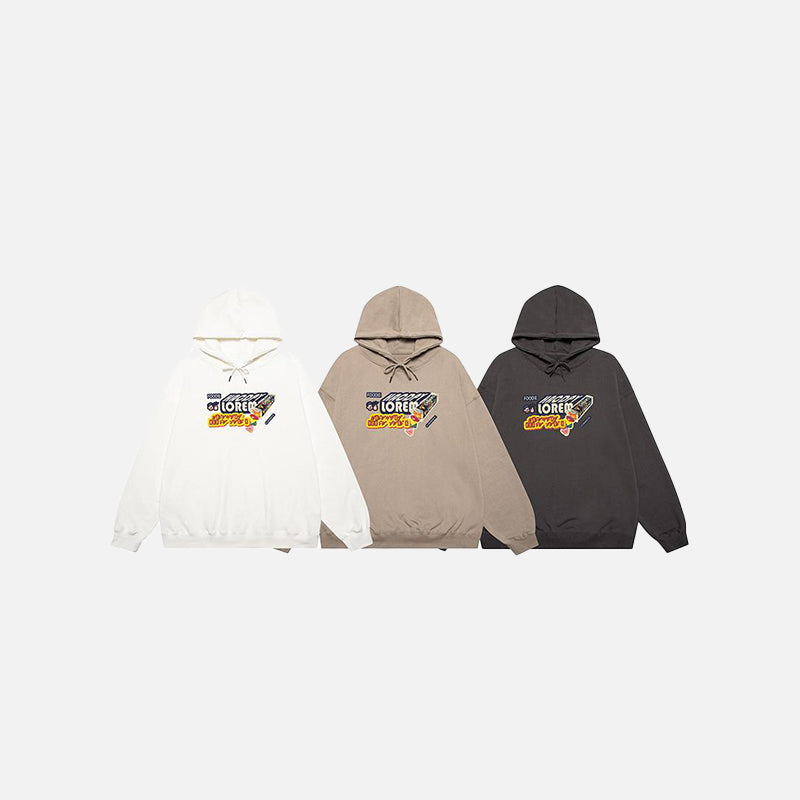 Letter Candy Print Oversized Hoodie