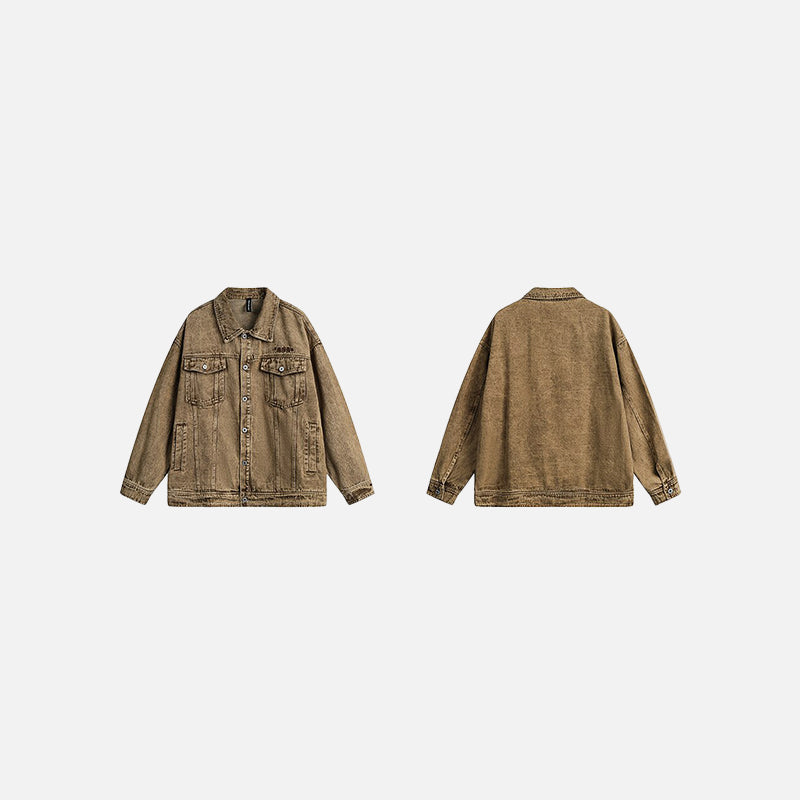 Yellow Multi-pocket Denim Jacket
