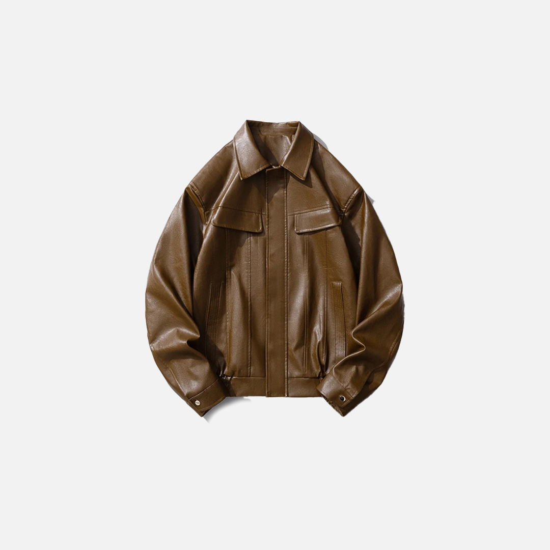 Vintage Faux Motorcycle Leather Jacket
