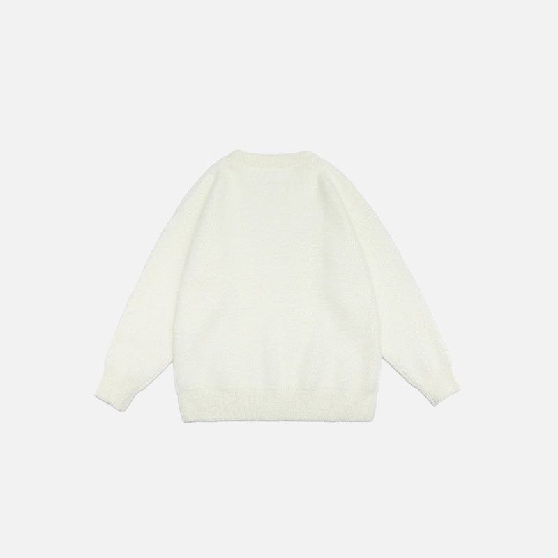 Fuzzy Cozy Knitted Sweater