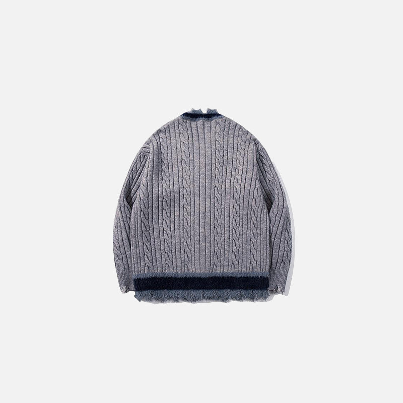 Vintage Trim Cable Sweater
