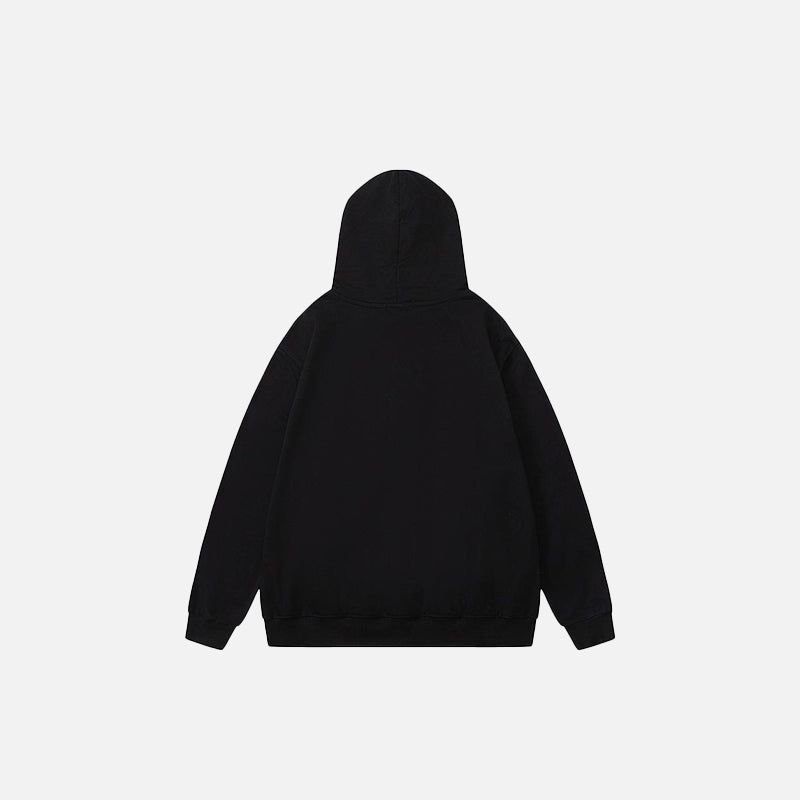 Loose Front Pocket Letter Print Hoodie