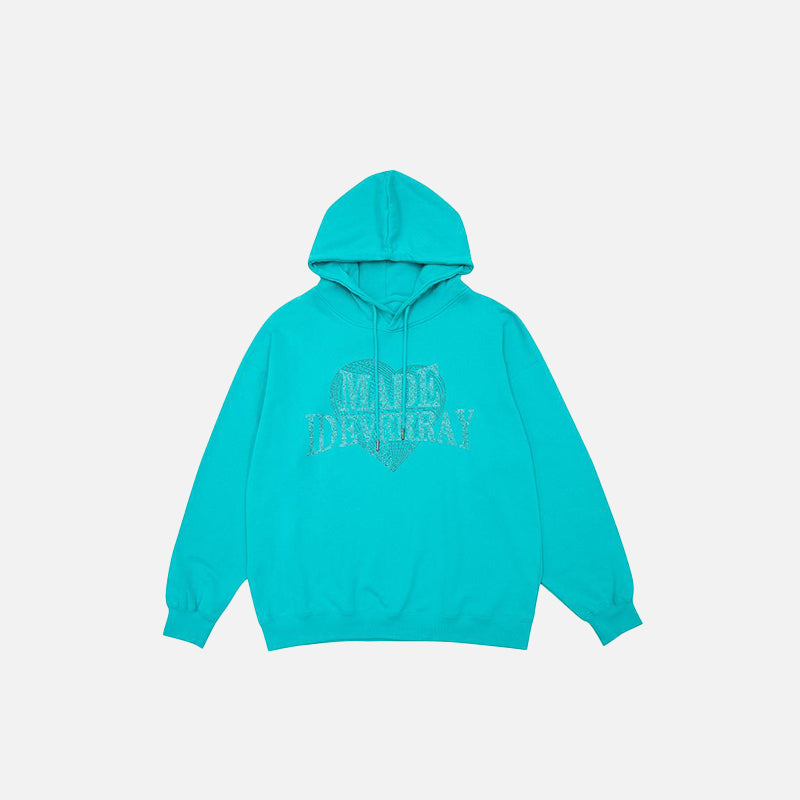 Heart Shaped Letter Printed Hoodie