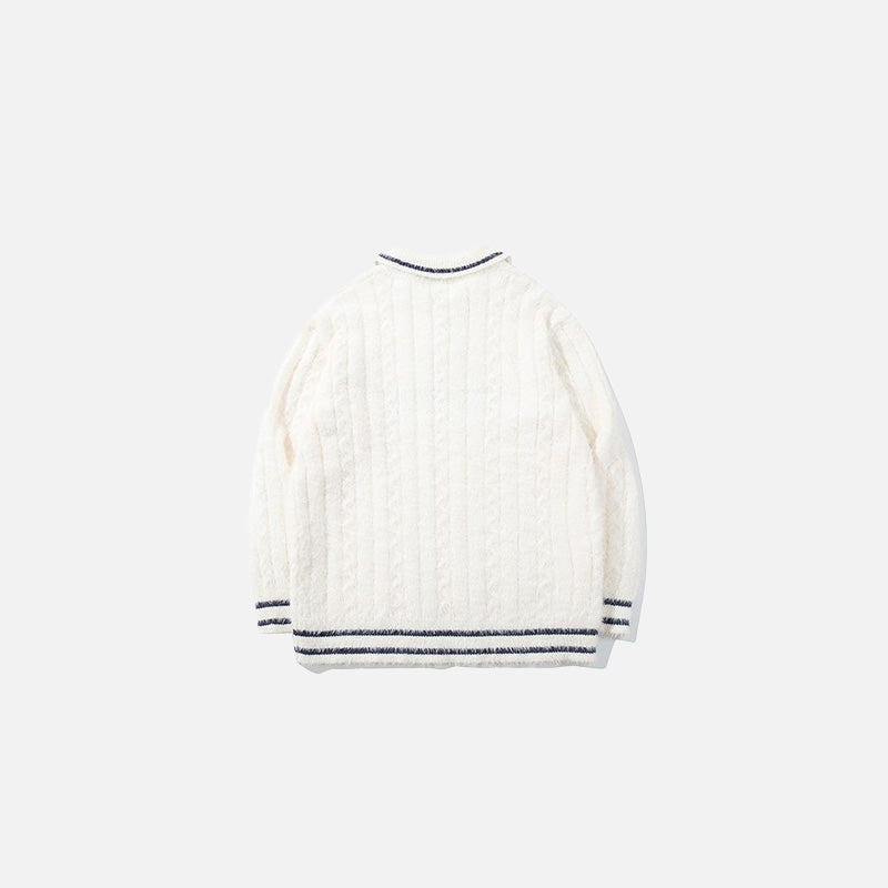 Turn-down collar Soft Vintage Sweater