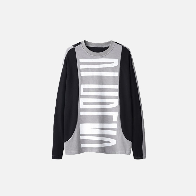 Big Letter Print Patchwork Sweatshirt