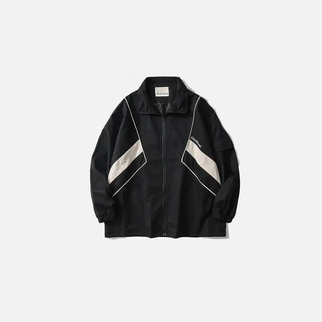 American Retro Japan Colorblock Baseball Jacket