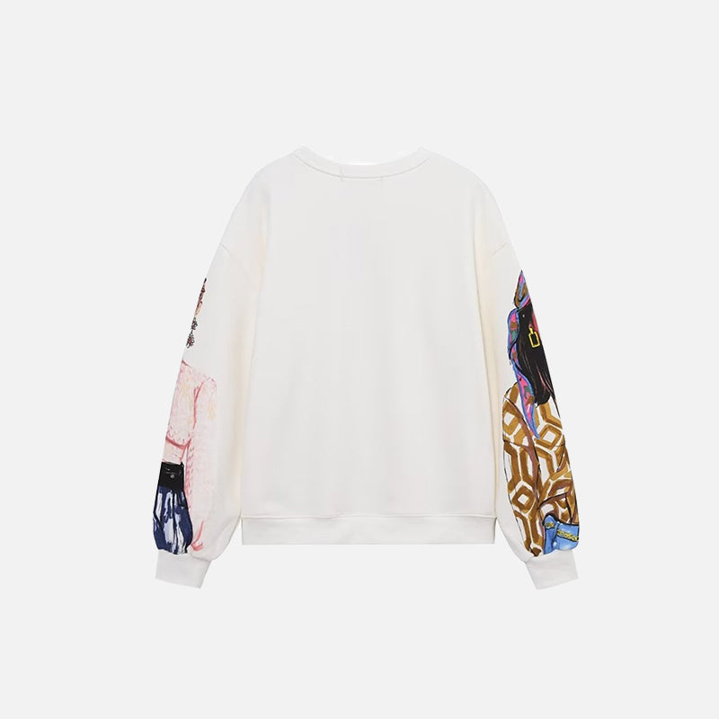 Girls Print Casual Fleece Sweatshirts