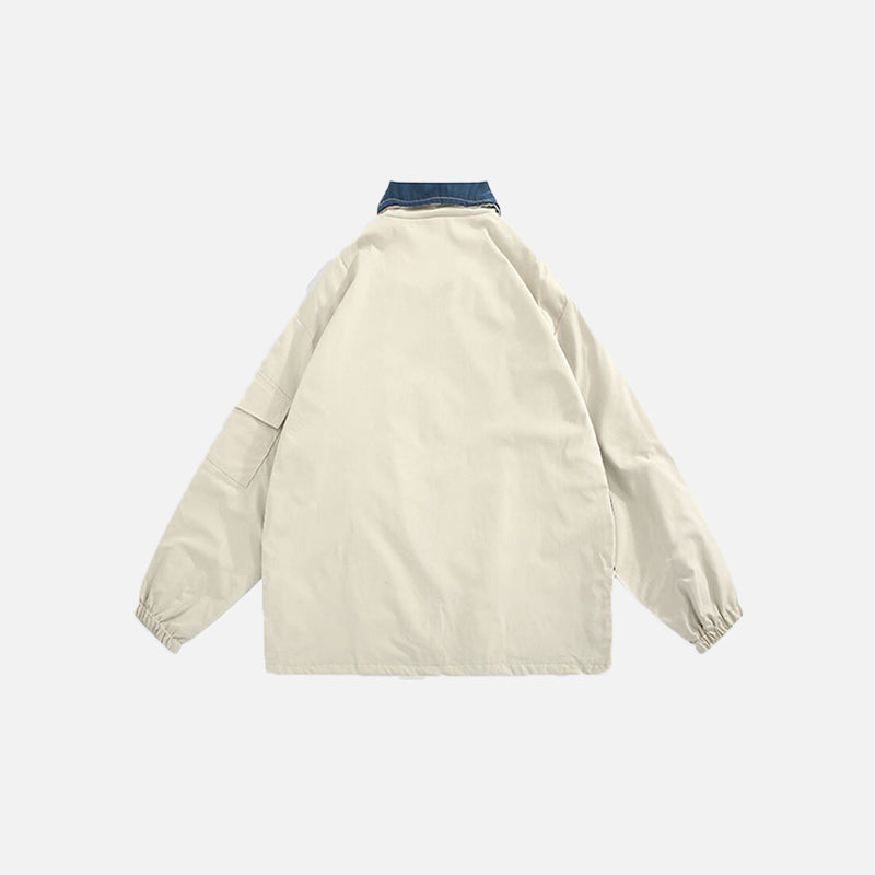 Zip-Up Turn Down Collar Jacket