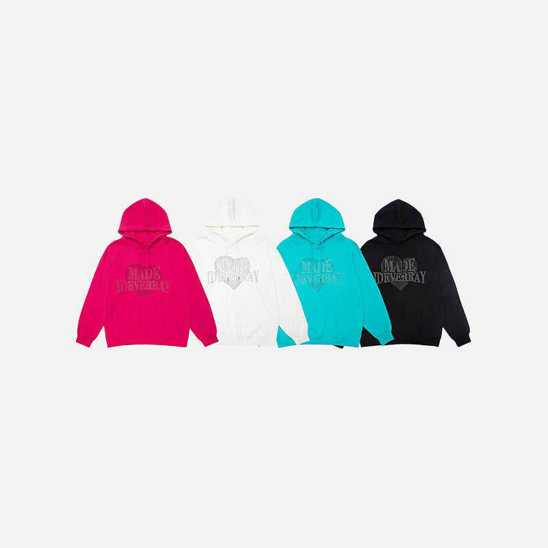 Heart Shaped Letter Printed Hoodie