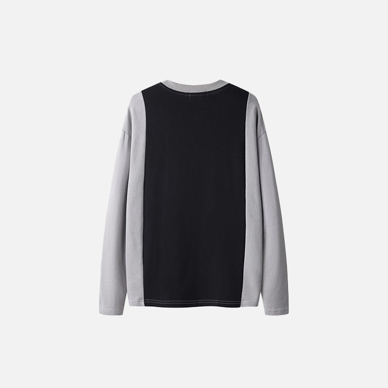 Big Letter Print Patchwork Sweatshirt