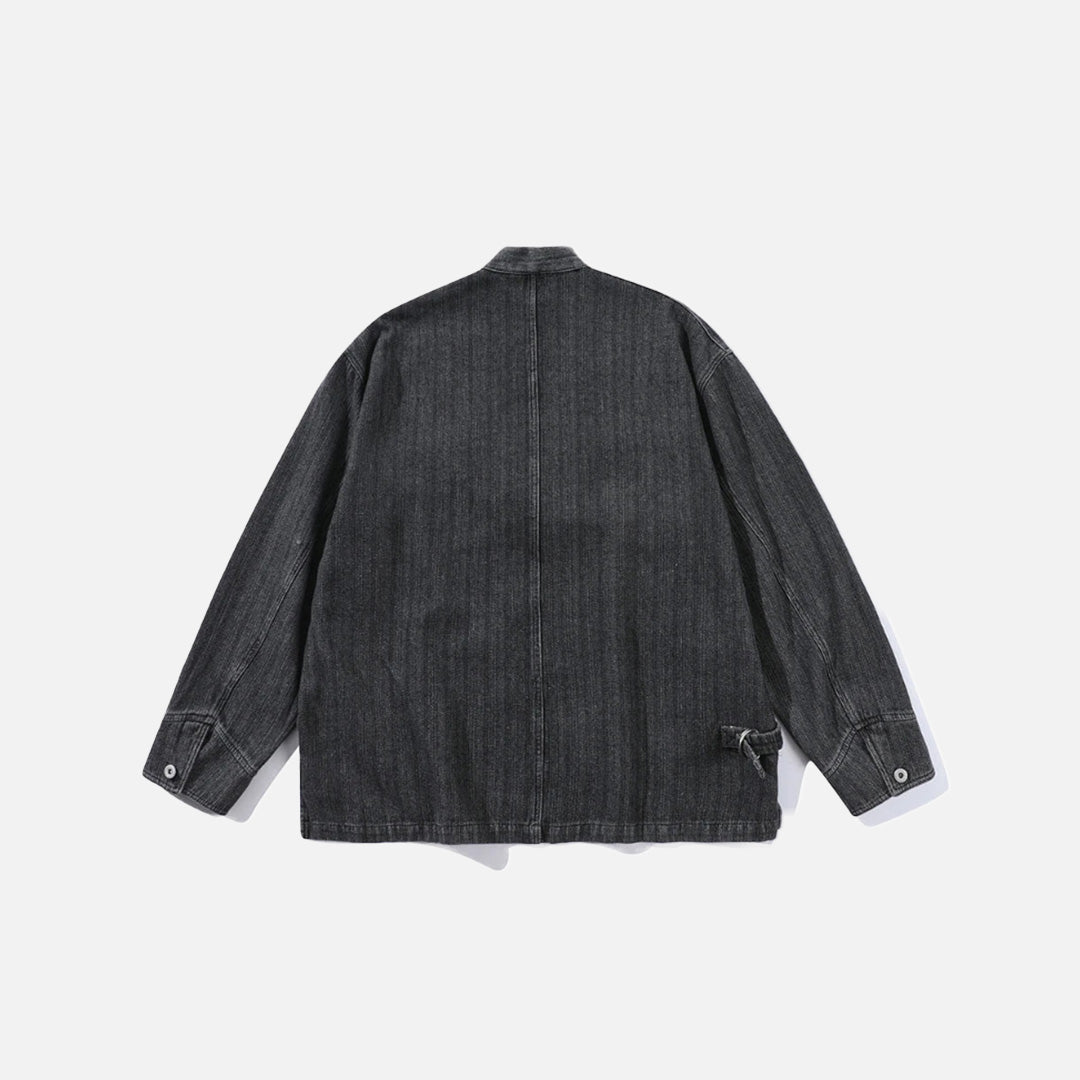 Relaxed Utility Wrap Denim Jacket