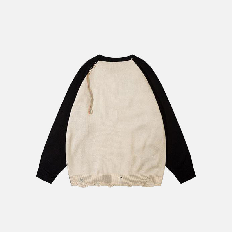 "Smile" Letter Print Loose Knitted Sweater