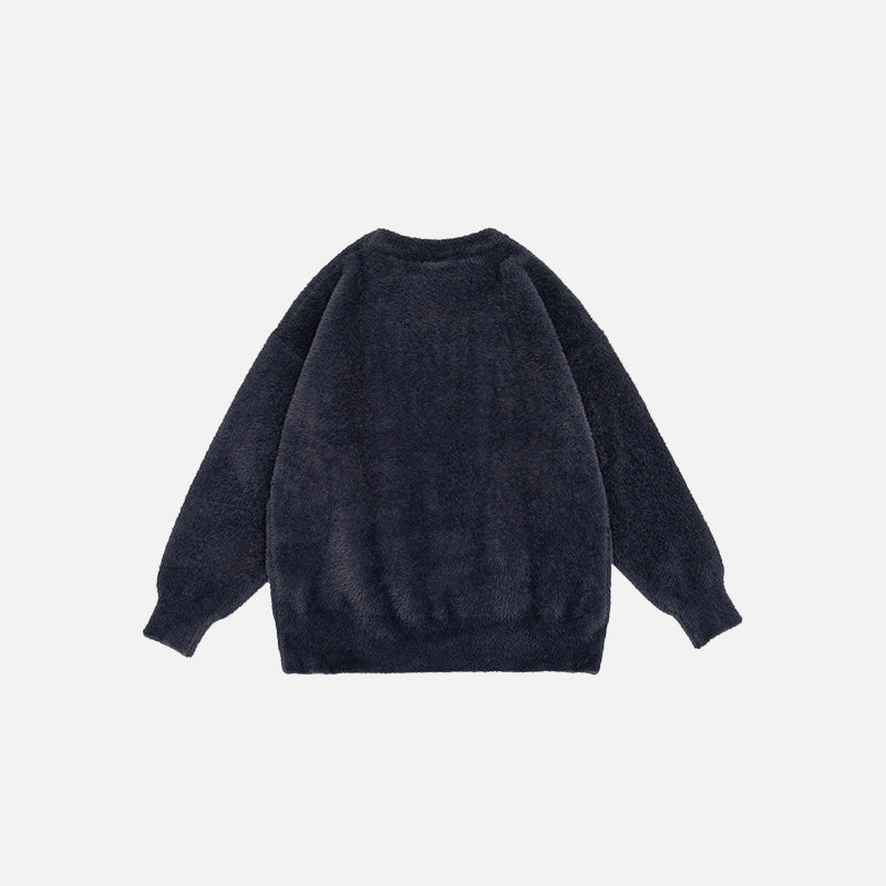 Fuzzy Cozy Knitted Sweater