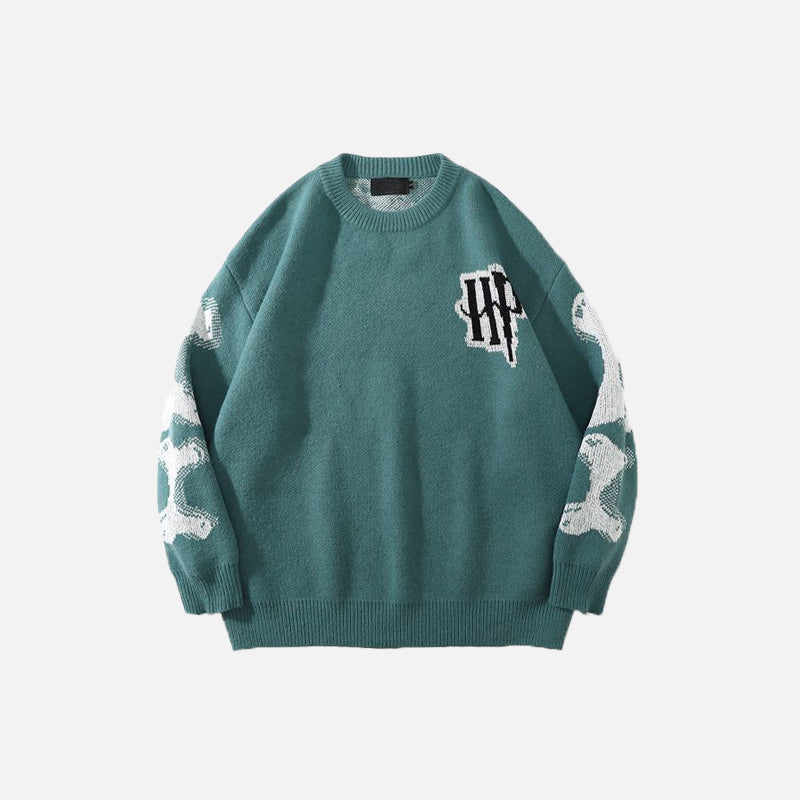 Vintage Skeleton Oversized Sweater