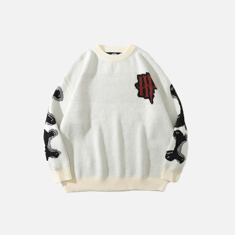 Vintage Skeleton Oversized Sweater