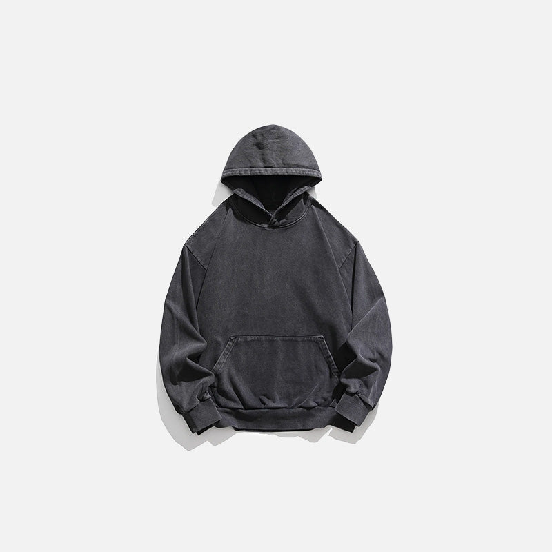 Front view of the black Shadow Vibe Hoodie in a gray background
