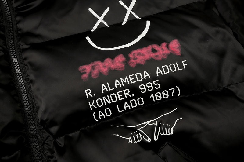 Graffiti Cotton Padded Puffer Jacket
