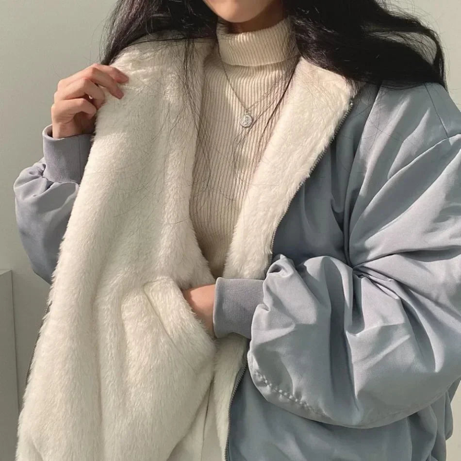 Double-sided Hooded Zip-up Jacket