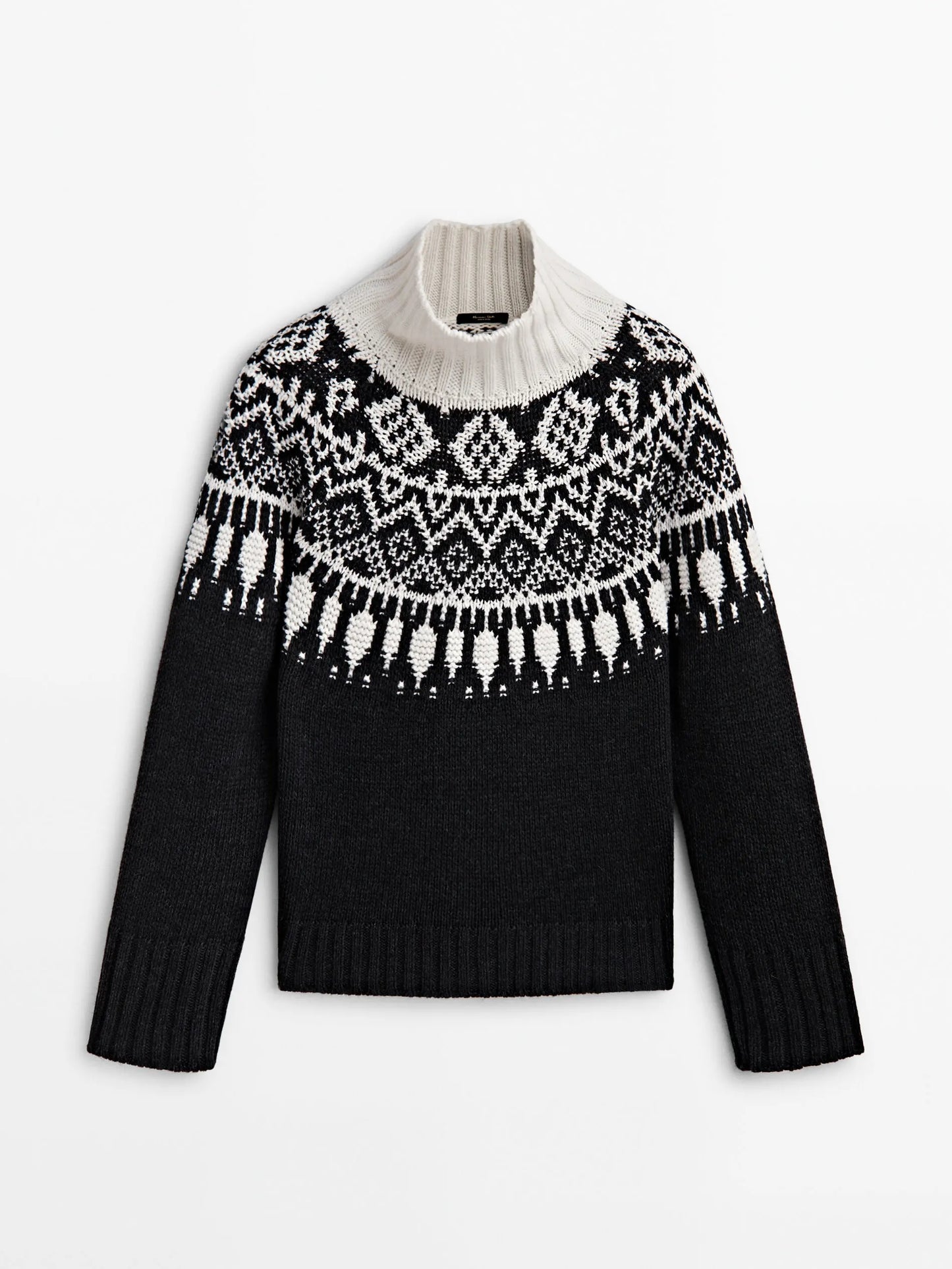 Classic Ethereal Spring Style Jacquard Turtleneck Sweater