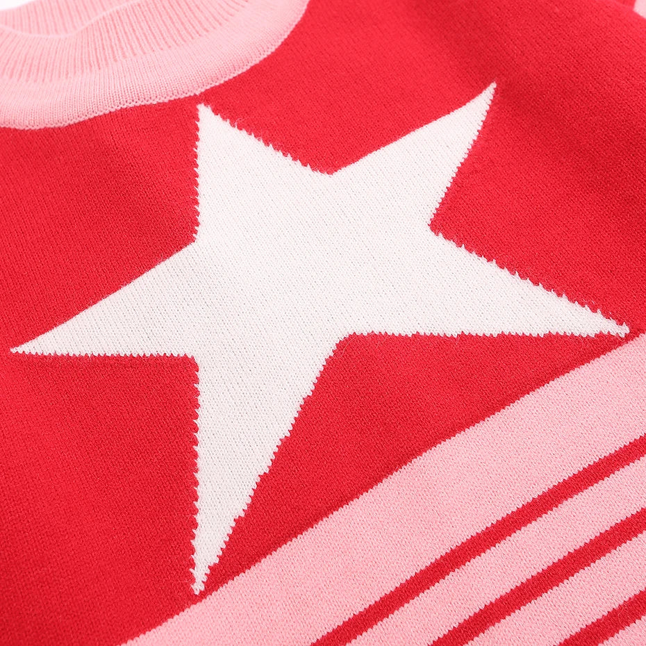 Y2K Star Stripes Sweater