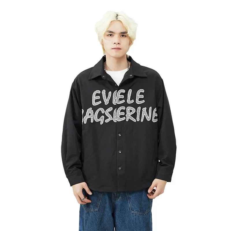 Flattering Vintage Loose Casual Letter Jacket