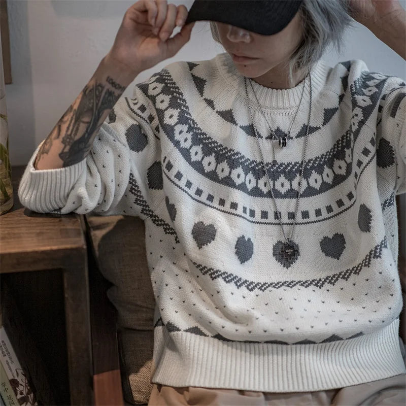 Men's Casual Fair Isle Knit Sweater