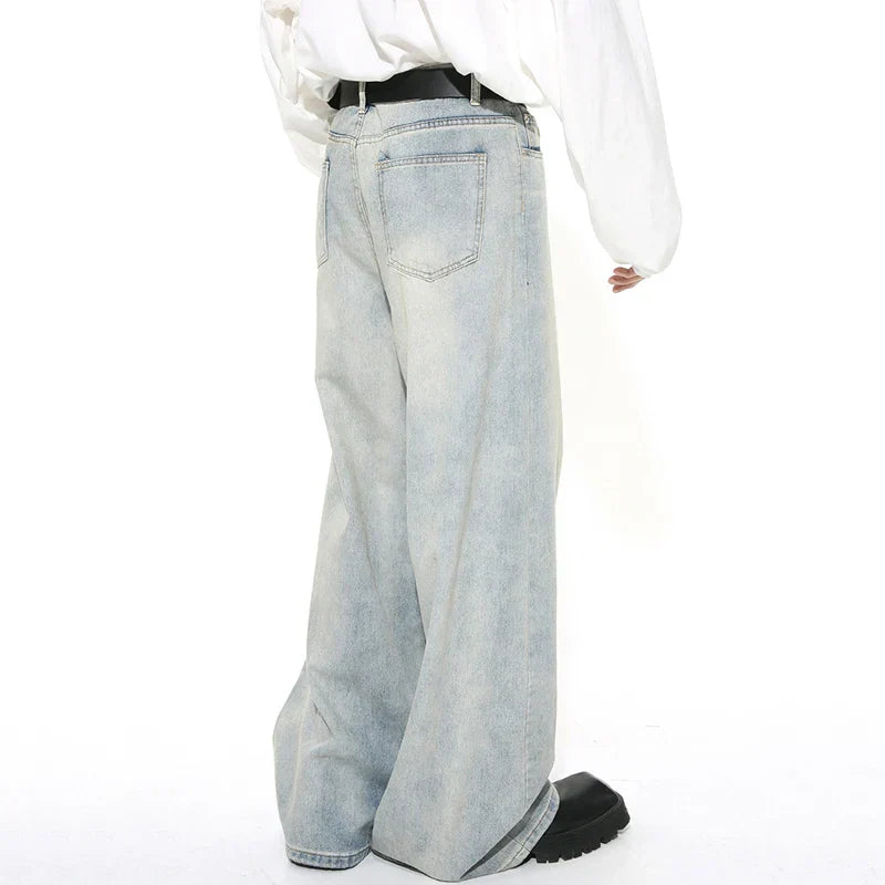Vintage Distressed Washed Denim Jeans