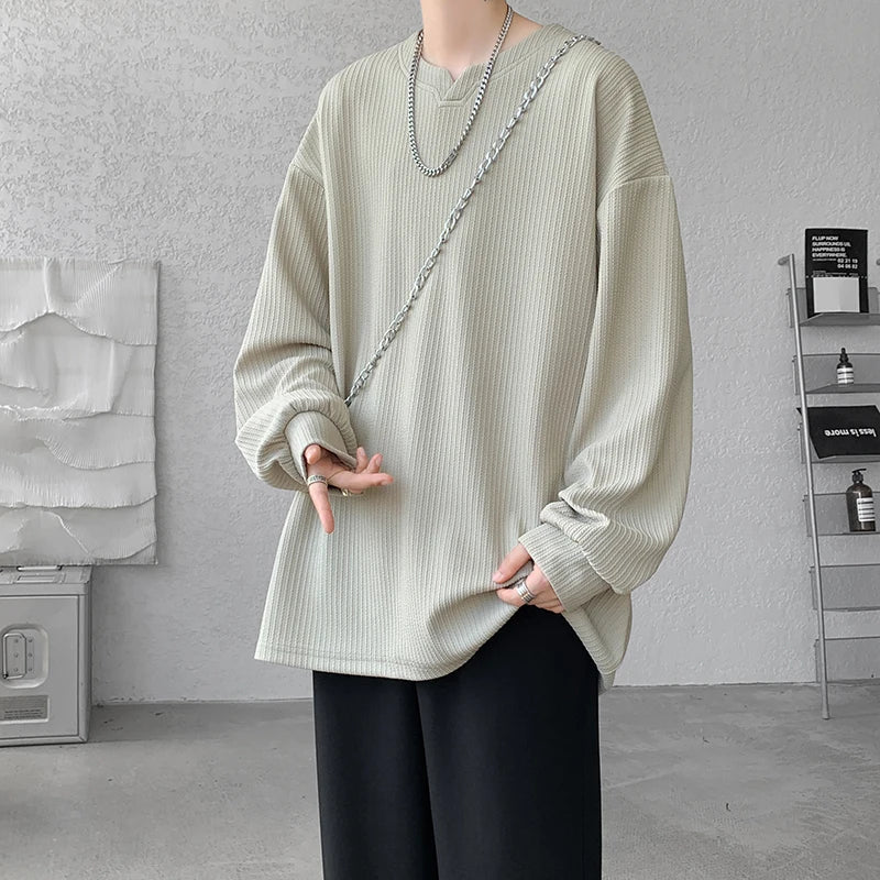 Oversized Ribbed Knit Soft Boy Sweater