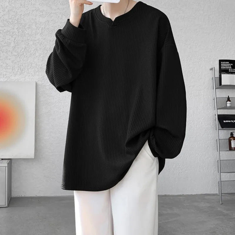Oversized Ribbed Knit Soft Boy Sweater