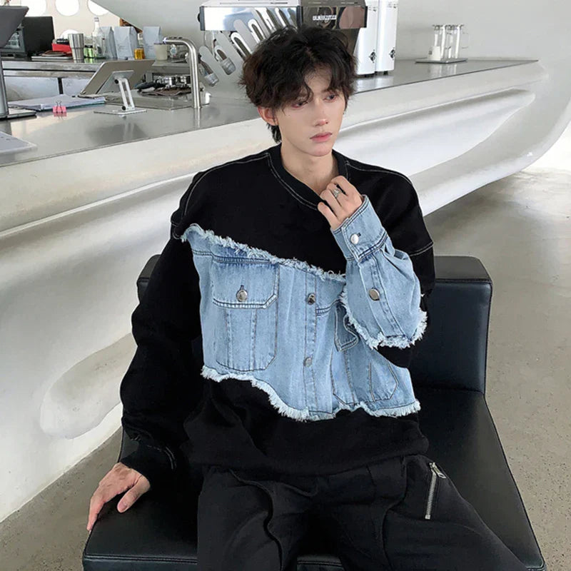 Denim Hybrid Sweatshirt