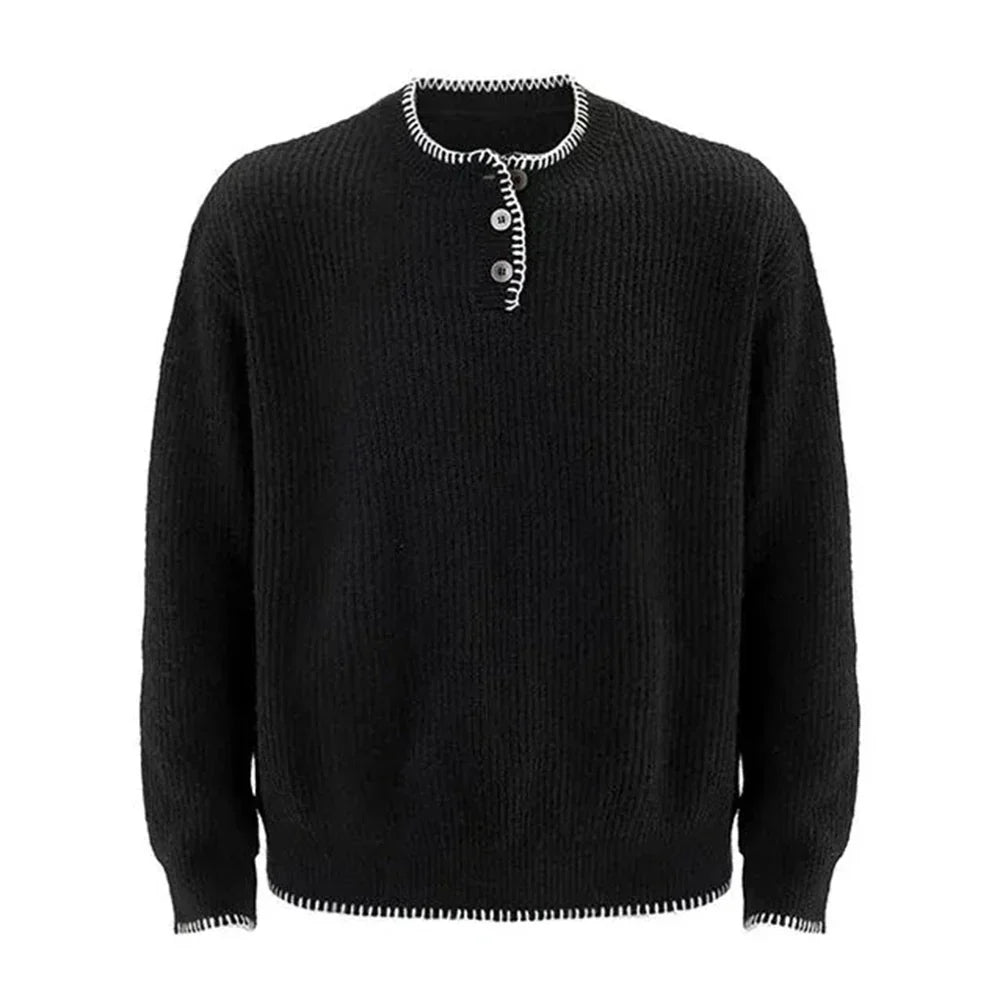 Long-lasting Men Retro Loose Collar Sweater
