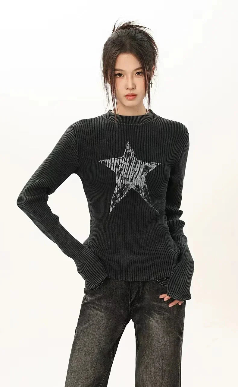 Oversized Star Korean Sweater