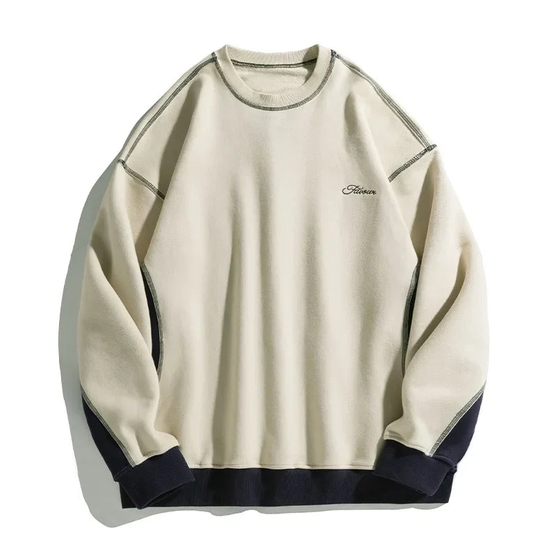 Insulated Loose Casual Letter Splice Sweatshirt