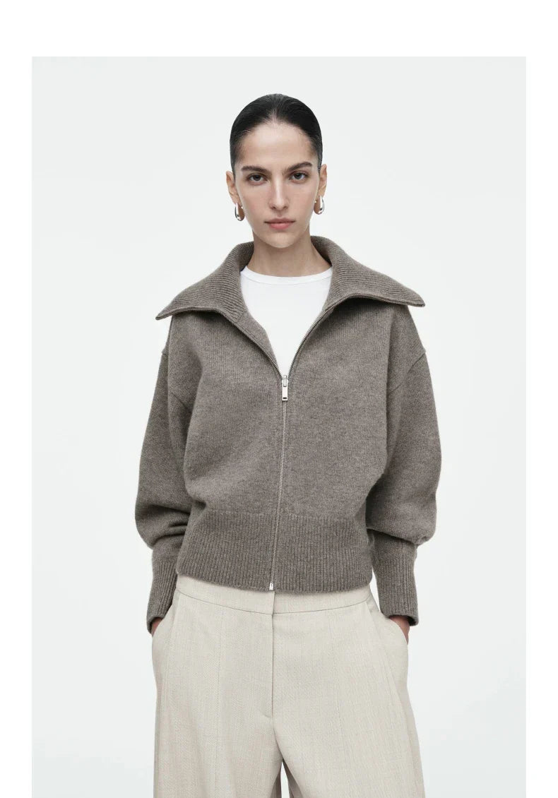 Ethereal Winter Cos Casual Knitted Zipper Sweater