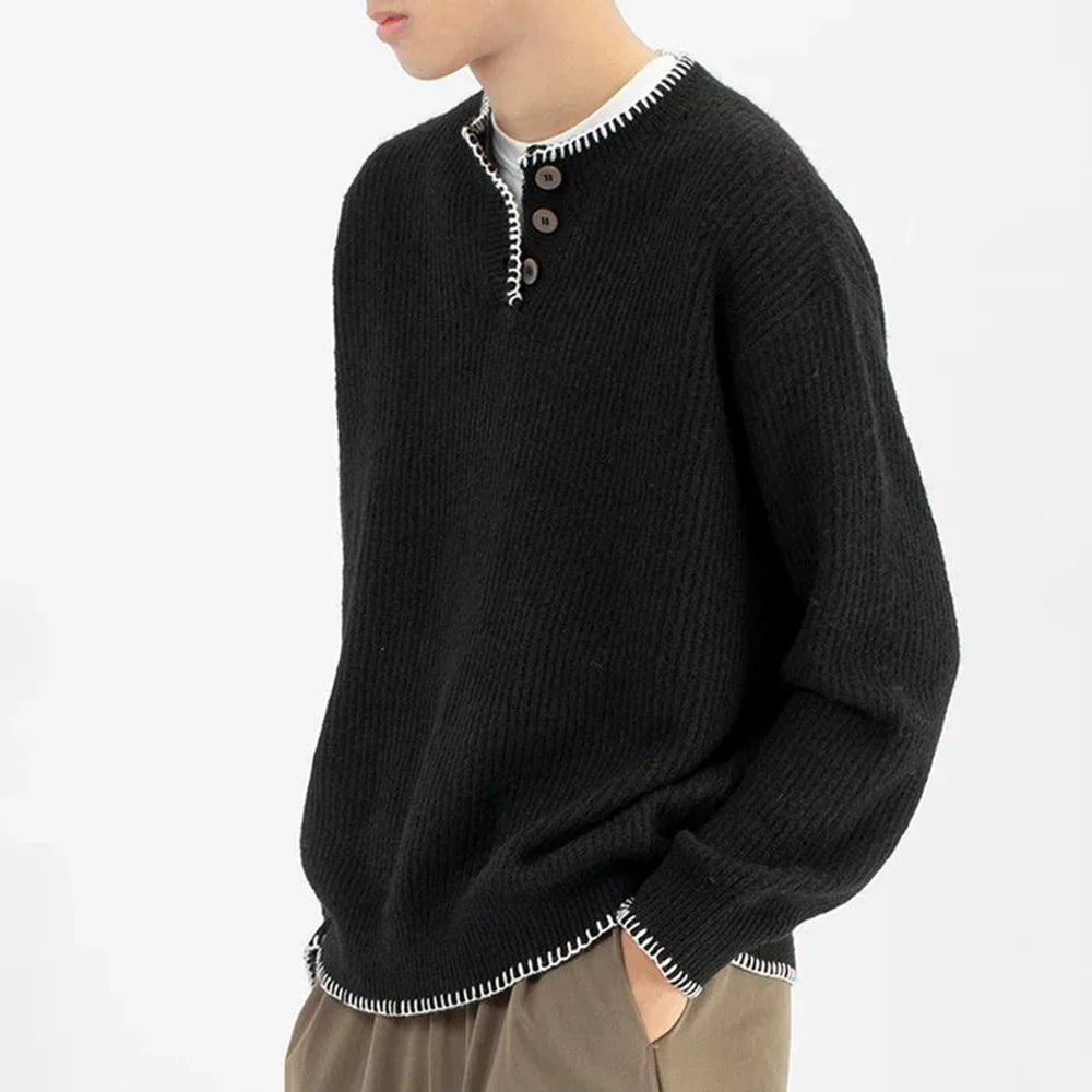 Long-lasting Men Retro Loose Collar Sweater