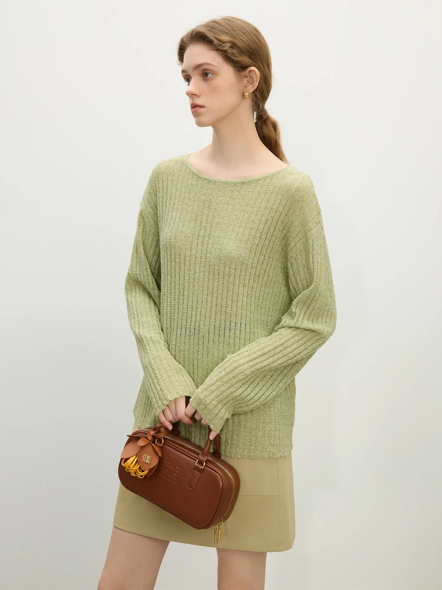 Women Hip Hop Casual Natural Linen Knitted Sweater