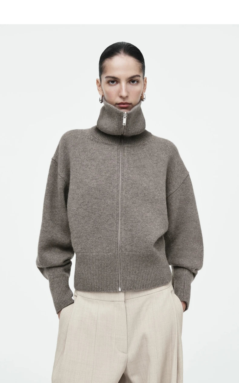 Ethereal Winter Cos Casual Knitted Zipper Sweater