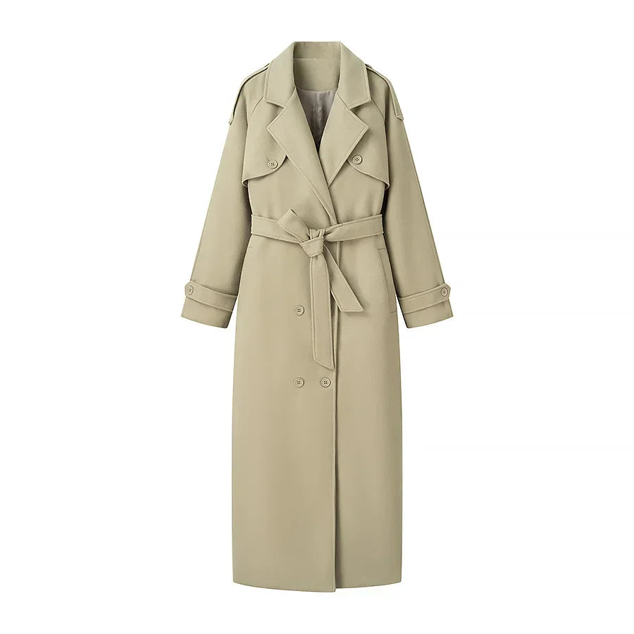 Vintage Solid Chic Long Coat