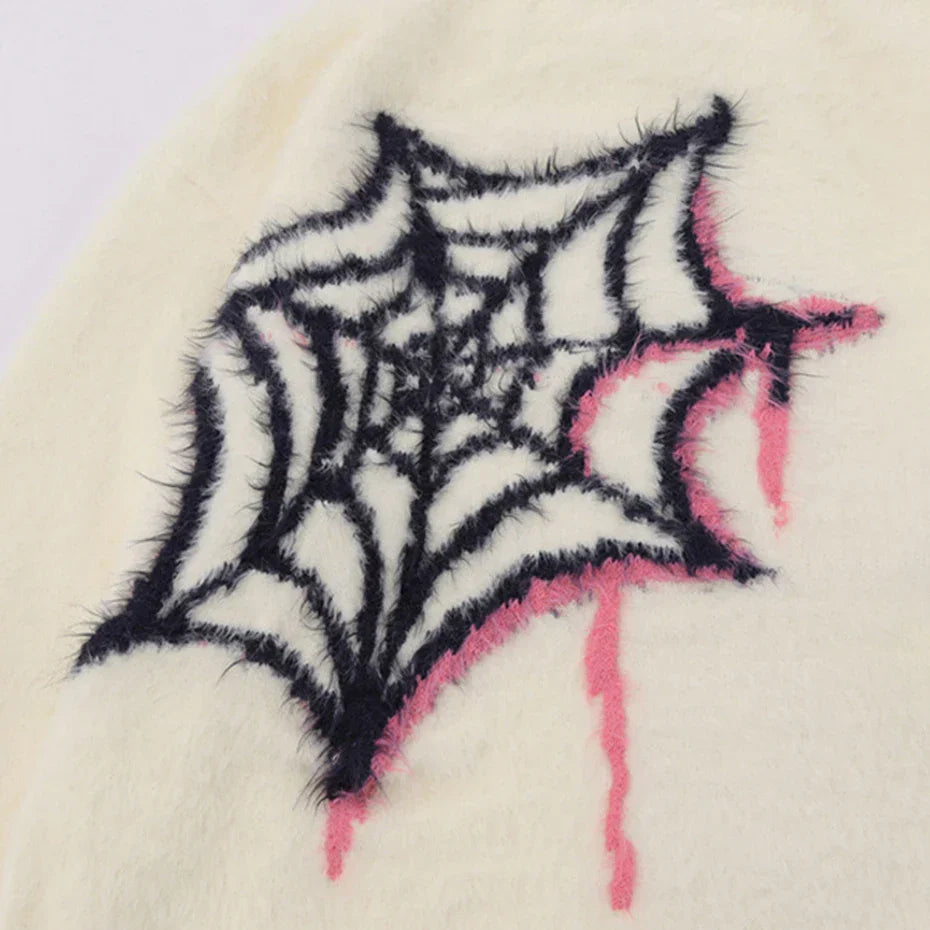 Black Spider Star Sweater Goth Punk Sweater