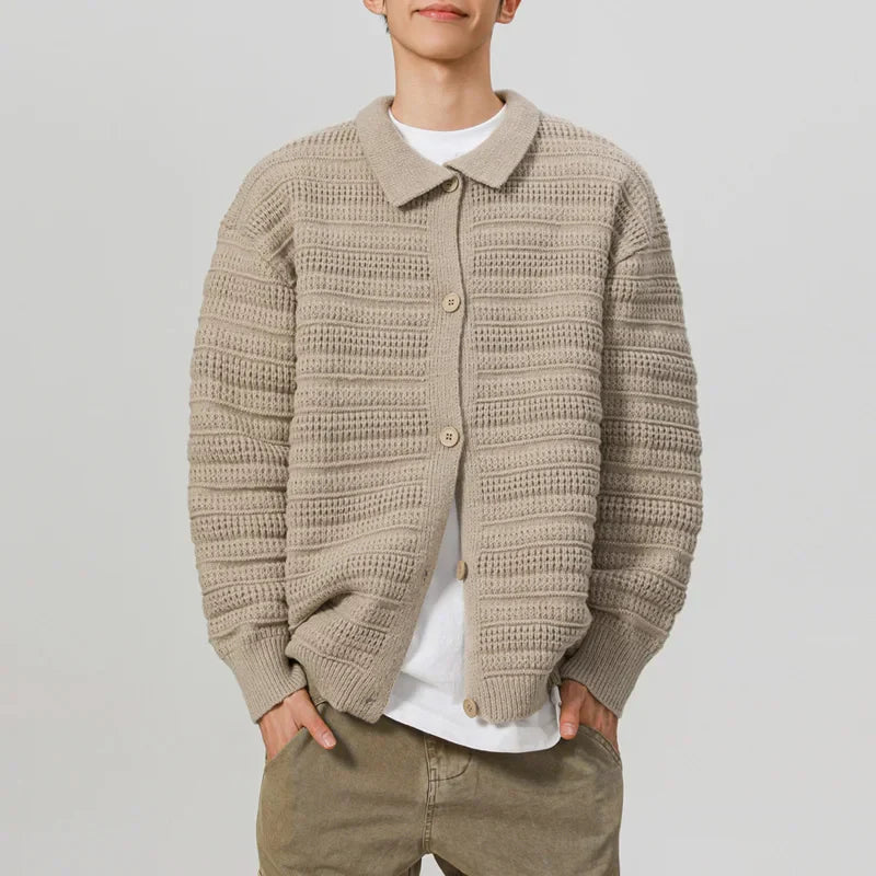 Fashionable Retro Loose Knitted Stripe Sweater