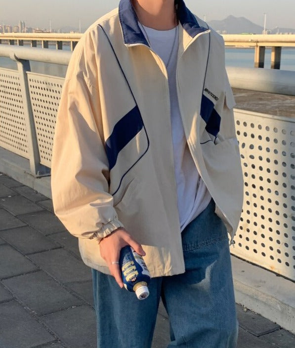 Zip-Up Turn Down Collar Jacket