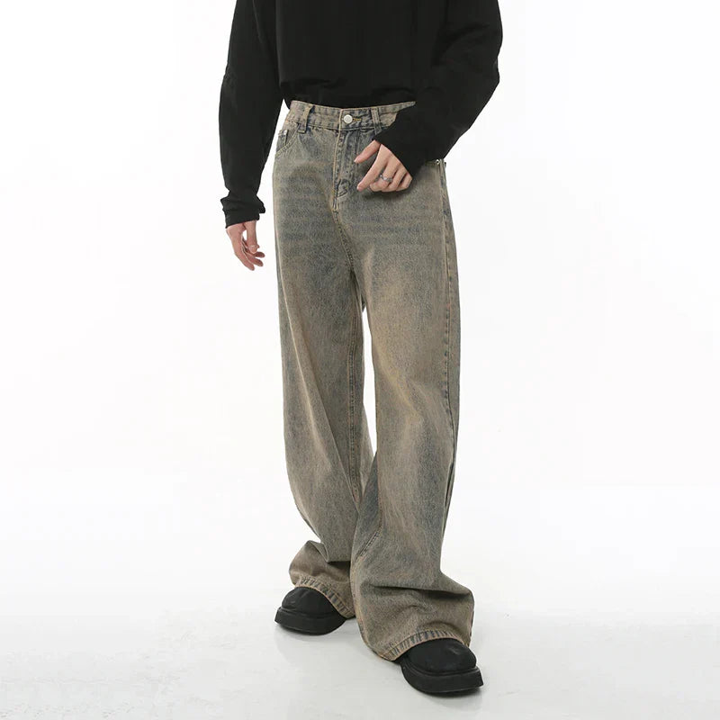 Wide-Leg Distressed Baggy Jeans