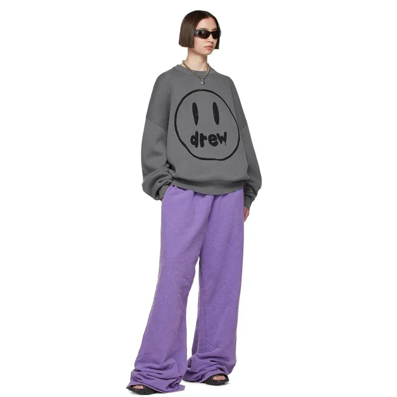 Cozy Loose Fitting Fleece Round Neck Sweatshirt