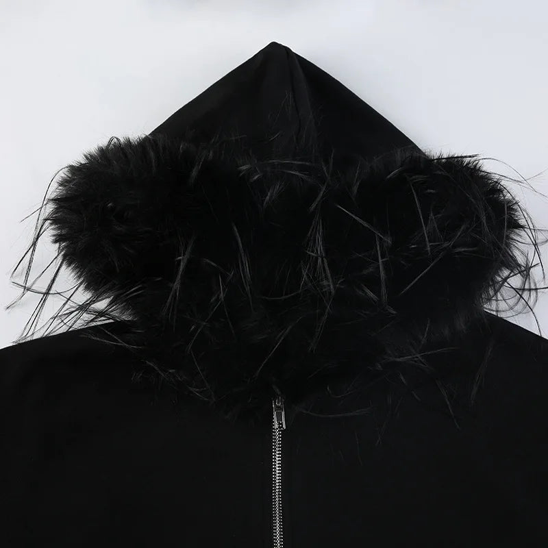 Y2K Fur-Hooded Arctic Jacket