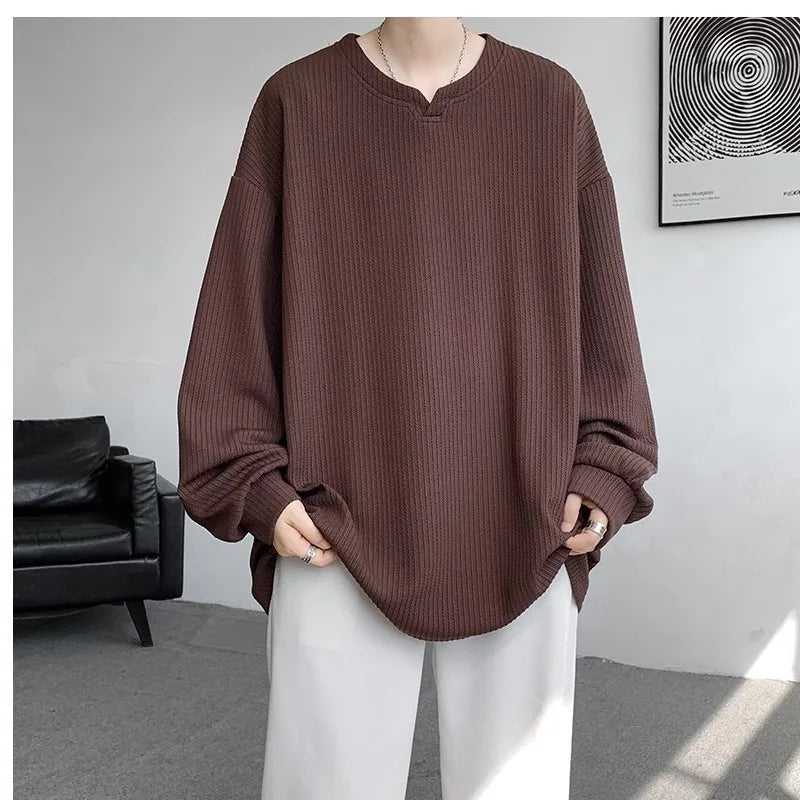 Oversized Ribbed Knit Soft Boy Sweater