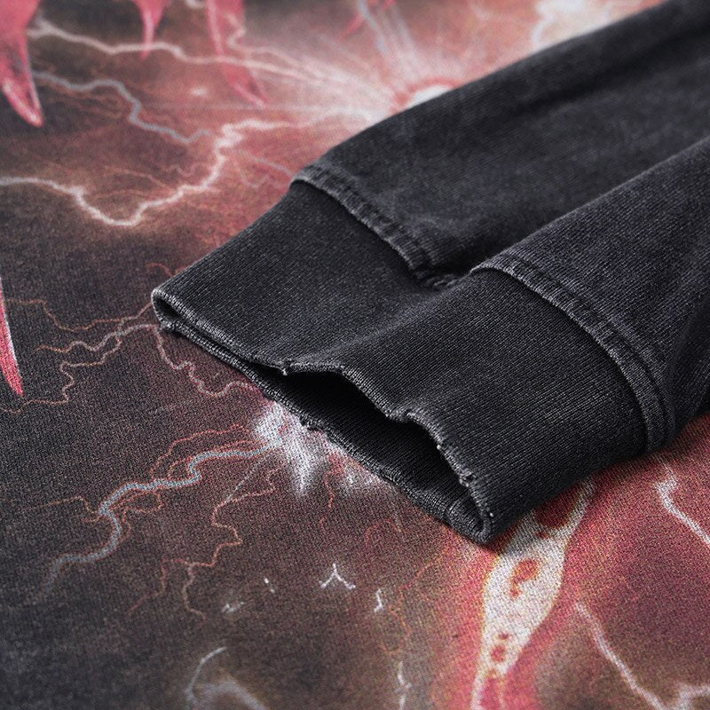 Lightening Loose Distressed Sweatshirt