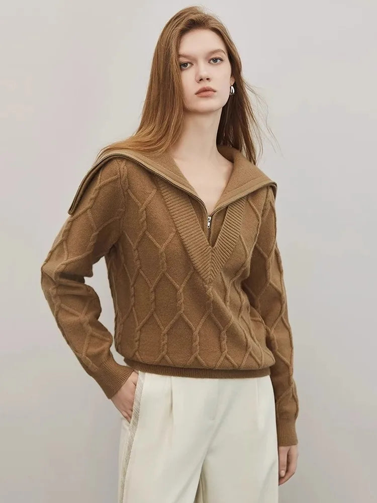 Winter Women Cool Unique Zipper Sweater