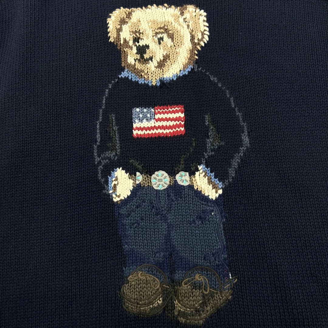 Embroidered National Flag Teddy Bear Sweater